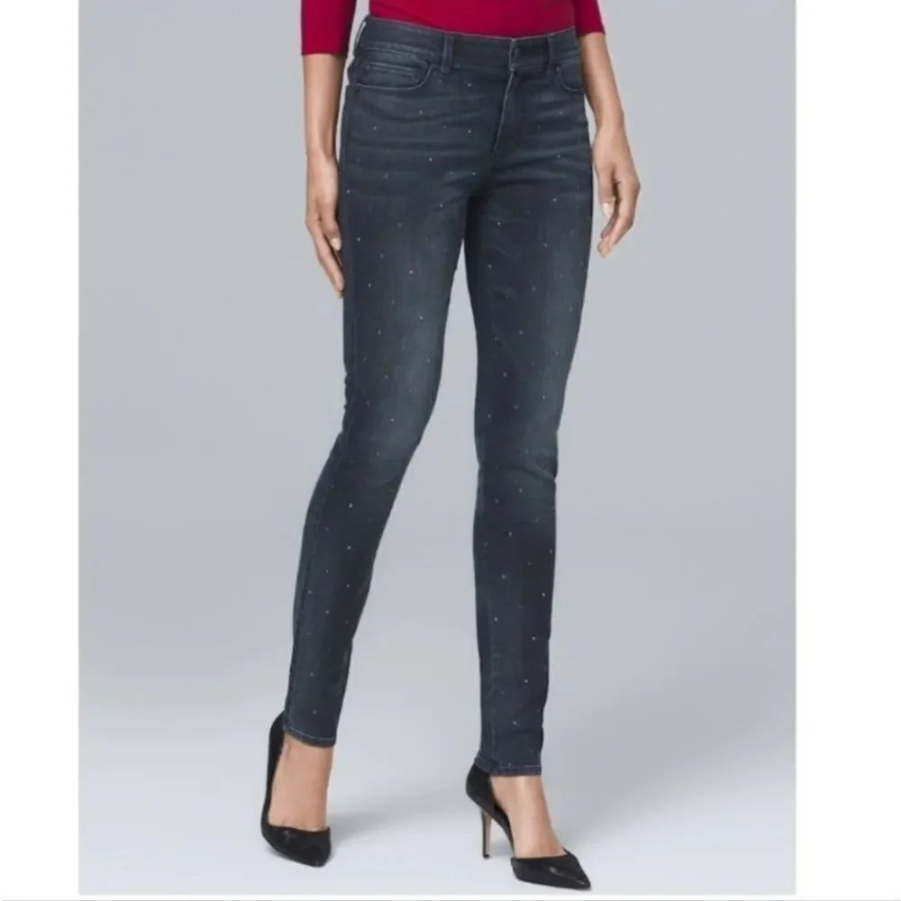 WHBM Mid-Rise Stud-Front The Skinny Ankle Jeans Size 2